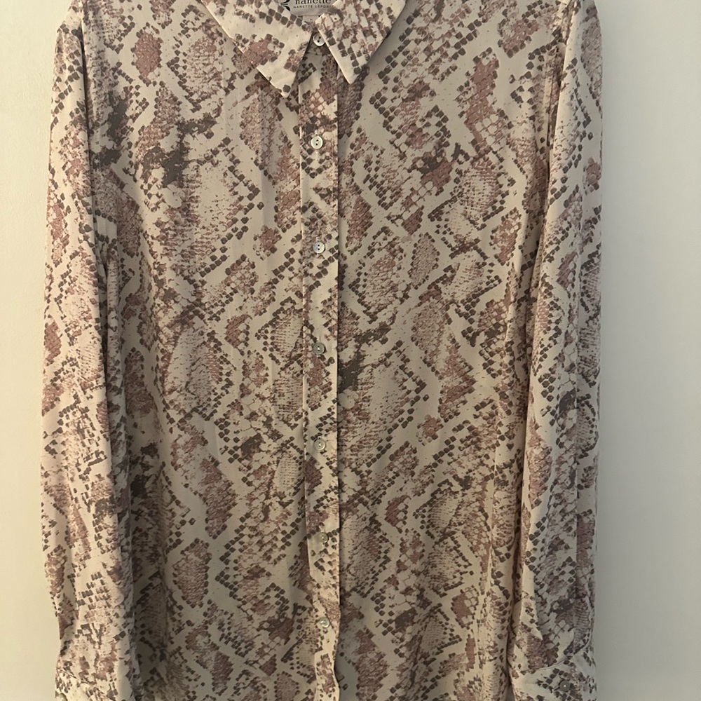 NWT Nanette Lepore Elegant Python Blouse